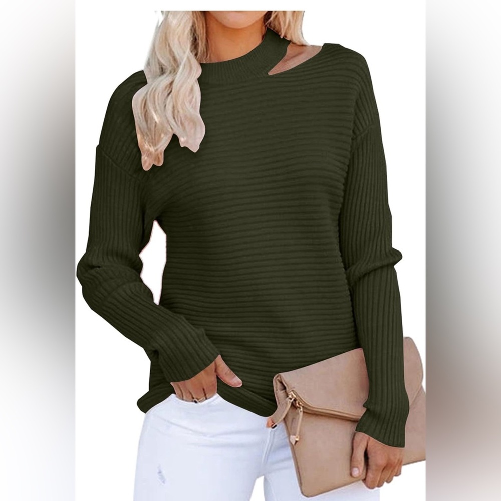 KIRUNDO Women's 2024 Fall Winter Sweaters Halter Neck Off Shoulder